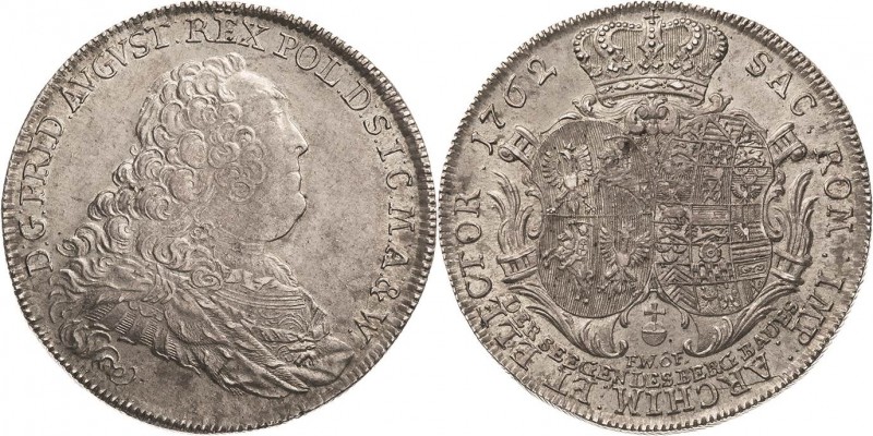 Sachsen-Kurlinie ab 1547 (Albertiner)
Friedrich August II. 1733-1763 Taler 1762...