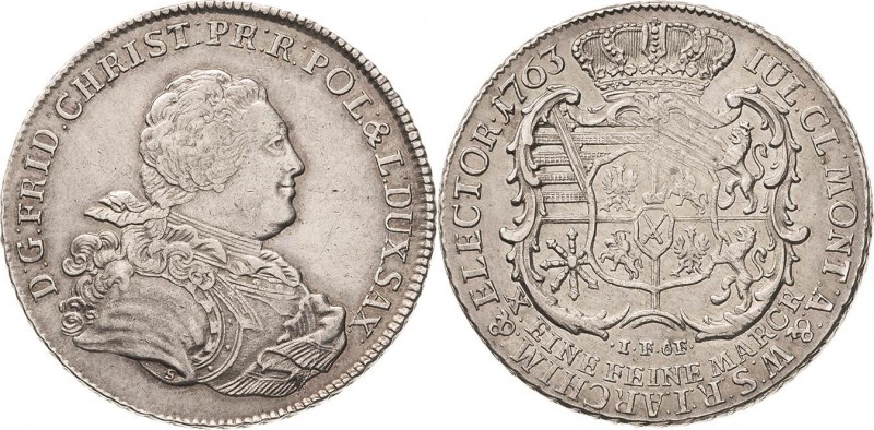 Sachsen-Kurlinie ab 1547 (Albertiner)
Friedrich Christian 1763 Taler 1763, IFôF...