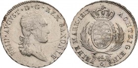 Sachsen-Kurlinie ab 1547 (Albertiner)
Friedrich August I. 1806-1827 1/6 Taler 1813, SGH-Dresden Kahnt 1235 AKS 37 Jaeger 9 Prachtvolles Exemplar. Vor...