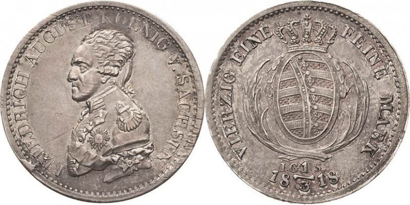 Sachsen-Kurlinie ab 1547 (Albertiner)
Friedrich August I. 1806-1827 1/3 Taler 1...