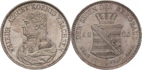 Sachsen-Kurlinie ab 1547 (Albertiner)
Friedrich August I. 1806-1827 Taler 1825, S-Dresden Ausbeute Kahnt 1224 Kahnt 428a AKS 31 Jaeger 42 Davenport 8...