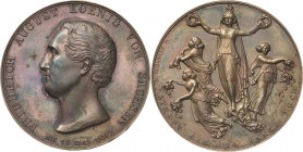 Sachsen-Kurlinie ab 1547 (Albertiner)
Friedrich August II. 1836-1854 Bronzemedaille 1847 (M. Soehnitz) Sein Geburtstag am 18. Mai 1847. Kopf nach lin...