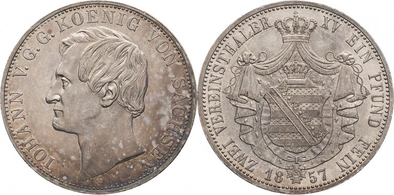 Sachsen-Kurlinie ab 1547 (Albertiner)
Johann 1854-1873 Doppeltaler 1857, F-Dres...