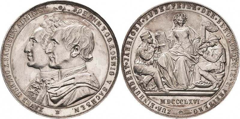 Sachsen-Kurlinie ab 1547 (Albertiner)
Johann 1854-1873 Silbermedaille im Doppel...