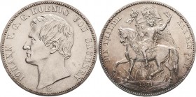 Sachsen-Kurlinie ab 1547 (Albertiner)
Johann 1854-1873 Taler 1871, B-Dresden Sieg AKS 159 Jaeger 132 Kahnt 473 Davenport 898 Fast prägefrisch