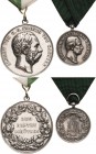 Sachsen-Kurlinie ab 1547 (Albertiner)
Albert 1873-1902 Silbermedaille o.J. (1885-1902) (M. Barduleck) Dem besten Schützen. Kopf nach rechts / 3 Zeile...