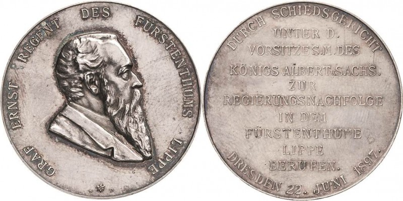 Sachsen-Kurlinie ab 1547 (Albertiner)
Albert 1873-1902 Silbermedaille 1897. Auf...