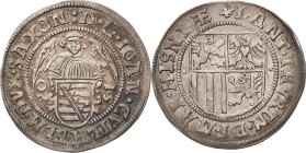 Sachsen-Ernestiner-Gesamthaus 1547-1573
Johann Wilhelm 1567-1573 Engelgroschen (Schreckenberger) 1570, Weinblatt-Saalfeld Koppe 155 a Prachtexemplar ...