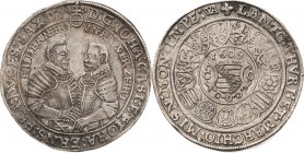 Sachsen-Coburg und Eisenach 1573-1638
Johann Casimir und Johann Ernst 1572-1633 Taler 1609, WA-Coburg KOR 114 Schnee 185 Grasser 107 Davenport 7426 F...