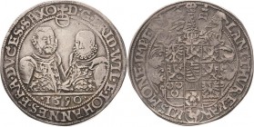 Sachsen-Weimar (Alt-Weimar) 1572-1603
Friedrich Wilhelm und Johann 1573-1603 1/2 Taler 1590, B mit Eichel-Saalfeld Koppe 79 a Slg. Merseburger 3751 S...