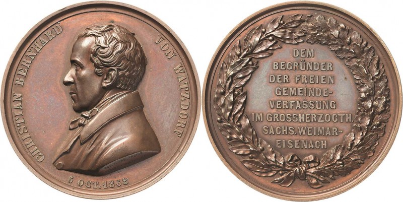 Sachsen-Weimar-Eisenach
Carl Alexander 1853-1901 Bronzemedaille 1868 (F. Helfri...