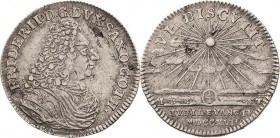 Sachsen-Gotha (Gotha-Altenburg)
Friedrich II. 1691-1732 1/8 Taler 1717. 200-Jahrfeier der Reformation Steguweit 217 Slg. Merseburger 2176 Slg. Whitin...