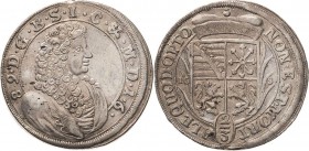 Sachsen-Meiningen
Bernhard 1680-1706 2/3 Taler 1689, IGS-Meiningen (2x) und Doppelgroschen 1706, o.Mzz.-Gotha (Auf seinen Tod) Davenport 875 (2x) Gro...