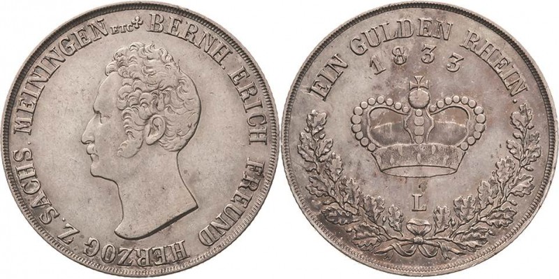 Sachsen-Meiningen
Bernhard Erich Freund 1803-1866 Gulden 1833, L-Saalfeld AKS 1...