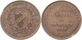 Sachsen-Meiningen
Bernhard Erich Freund 1803-1866 Bronzeprobe 1833 Probemünze eines Thalerprägwerkes. Von T. Ertl in München geprägt Grobe - Hauser 8...