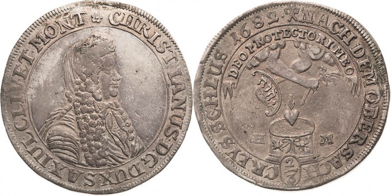 Sachsen-Eisenberg
Christian 1680-1707 2/3 Taler 1682, HM-Gotha Brustbild nach r...