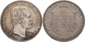 Sachsen-Altenburg
Ernst I. 1853-1908 Taler 1864, B-Dresden AKS 61 Jaeger 113 Kahnt 483 Davenport 814 Sehr schön-vorzüglich/vorzüglich