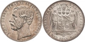 Schaumburg-Lippe
Adolf Georg 1860-1893 Taler 1865, B-Hannover AKS 19 Jaeger 16 Kahnt 527 Davenport 910 Vom Erstabschlag. Fast vorzüglich/vorzüglich-S...