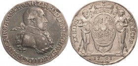Schwarzburg-Rudolstadt
Friedrich Karl 1790-1793 1/2 Taler 1791, ICK-Saalfeld Jaeger 20 Bethe 1329 Fischer 587 Fast vorzüglich