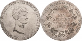 Schwarzburg-Rudolstadt
Friedrich Günther 1807-1867 Taler 1812, L-Saalfeld AKS 1 Jaeger 32 Kahnt 533 Davenport 912 Vorzüglich