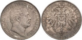 Schwarzburg-Rudolstadt
Friedrich Günther 1807-1867 Taler 1866, München AKS 13 Jaeger 56 Kahnt 537 Davenport 918 Min. Randfehler, vorzüglich-Stempelgl...