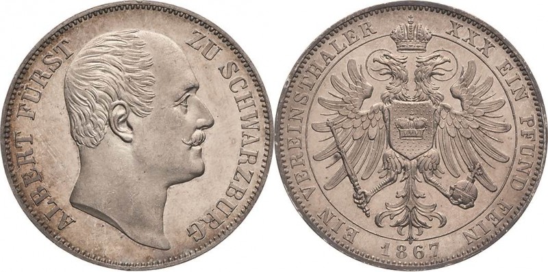 Schwarzburg-Rudolstadt
Albert 1867-1869 Taler 1867, o. Mzz.-München AKS 32 Jaeg...