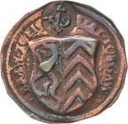 Torgau
 Cu-Brauzeichen 1543. Brauzeichen der Stadt Torgau. Wappenschild, BRAW ZCEICHEN STAT TORGAW. 30,0 mm, 4,79 g. Mit Gegenstempel 49 Slg. Mersebu...