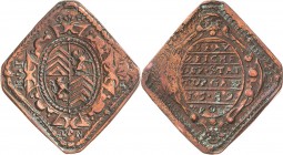 Torgau
 Cu-Brauzeichen 1589. Brauzeichen der Stadt Torgau. Wappenschild, am Rand GH, IH, NT, MI / 6 Zeilen Schrift in Kartusche. 41,5 x 38 mm, 14,58 ...