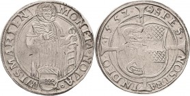 Wismar, Stadt
 Taler 1552. SPES NOSTRA IN DEO (= Unsere Hoffnung liegt bei Gott) Grimm 33 Kunzel 66 B/a Davenport 9935 Av. Kratzer, sehr schön+
