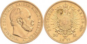 Preußen
Wilhelm I. 1861-1888 20 Mark 1871 A 1. Reichsgoldmünze Jaeger 243 Sehr schön-vorzüglich