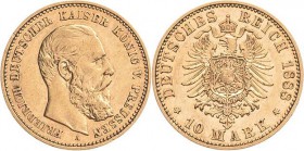 Preußen
Friedrich III. 1888 10 Mark 1888 A Jaeger 247 Sehr schön-vorzüglich