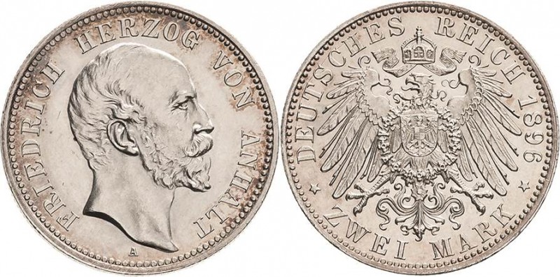 Anhalt
Friedrich I. 1871-1904 2 Mark 1896 A 25-jähriges Regierungsjubiläum Jaeg...