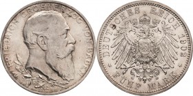 Baden
Friedrich I. 1856-1907 5 Mark 1902 (G) Regierungsjubiläum Jaeger 31 Vorzüglich-Stempelglanz