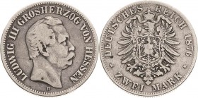 Hessen
Ludwig III. 1848-1877 2 Mark 1876 H Jaeger 66 Schön-sehr schön