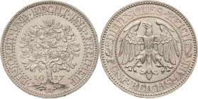 Gedenkausgaben
 5 Reichsmark 1927 A Eichbaum Jaeger 331 Kl. Randfehler, vorzüglich-prägefrisch