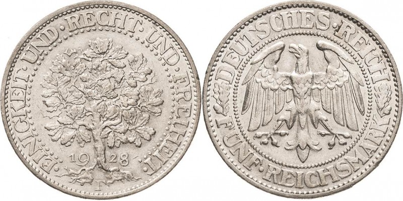 Gedenkausgaben
 5 Reichsmark 1928 F Eichbaum Jaeger 331 Sehr schön-vorzüglich