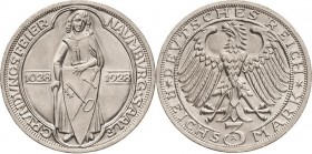 Gedenkausgaben
 3 Reichsmark 1928 A Naumburg Jaeger 333 Fast Stempelglanz/Stempelglanz