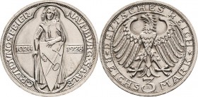 Gedenkausgaben
 3 Reichsmark 1928 A Naumburg Jaeger 333 Vorzüglich-prägefrisch