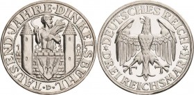 Gedenkausgaben
 3 Reichsmark 1928 D Dinkelsbühl Jaeger 334 Polierte Platte