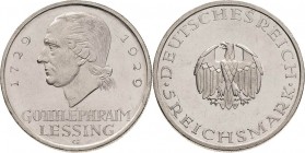 Gedenkausgaben
 5 Reichsmark 1929 G Lessing Jaeger 336 Randfehler, vorzüglich