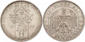Gedenkausgaben
 5 Reichsmark 1929 E Meißen Jaeger 339 Vorzüglich-Stempelglanz