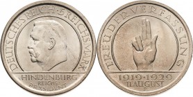 Gedenkausgaben
 5 Reichsmark 1929 F Verfassung Jaeger 341 Vorzüglich-Stempelglanz