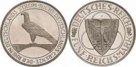 Gedenkausgaben
 5 Reichsmark 1930 F Rheinlandräumung Jaeger 346 Avers min. berieben, Polierte Platte