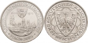 Gedenkausgaben
 3 Reichsmark 1931 A Magdeburg Jaeger 347 Kl. Randfehler, vorzüglich-Stempelglanz