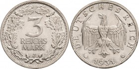 Gedenkausgaben
 3 Reichsmark 1931 J Kursmünze Jaeger 349 Sehr schön-vorzüglich
