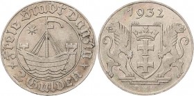 Ausgaben des Freistaates
 2 Gulden 1932. Kogge Jaeger D 16 Avers kl. Kratzer, fast vorzüglich