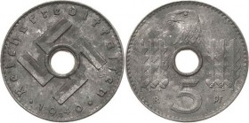 Münzen der Reichskreditkassen
 5 Reichspfennig 1940 E Jaeger N 618 Selten. Vorzüglich-prägefrisch