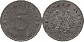 5 Reichspfennig 1948 E Sehr selten. Prägefrisch