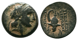 SELEUKID KINGDOM. Tryphon (Circa 142-138 BC). Ae.
Repatinated

Reference : Condition: Very Fine

Weight: 5.13 gr. Diameter: 17.7 mm.