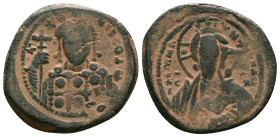 Byzantine Coins. Circa 7th – 12th Century. Reference : "Repatinated" Condition: Very Fine

 Weight: 11.7 gr. Diameter: 28.6 mm.